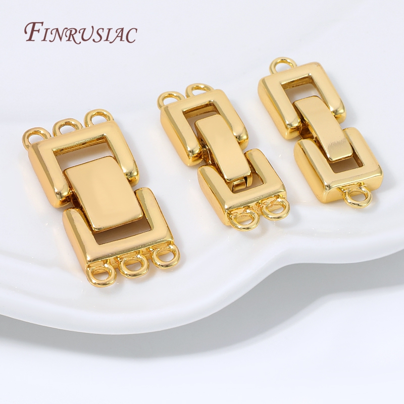Jewelry Making Beads - Fecho Conector Retangular Banhado a Ouro