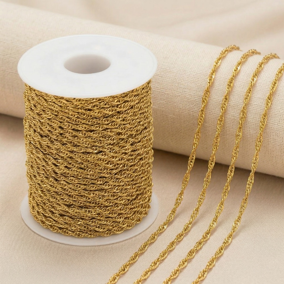 Jewelry Making Singapore - Corrente de Aço Inoxidável Dourado de