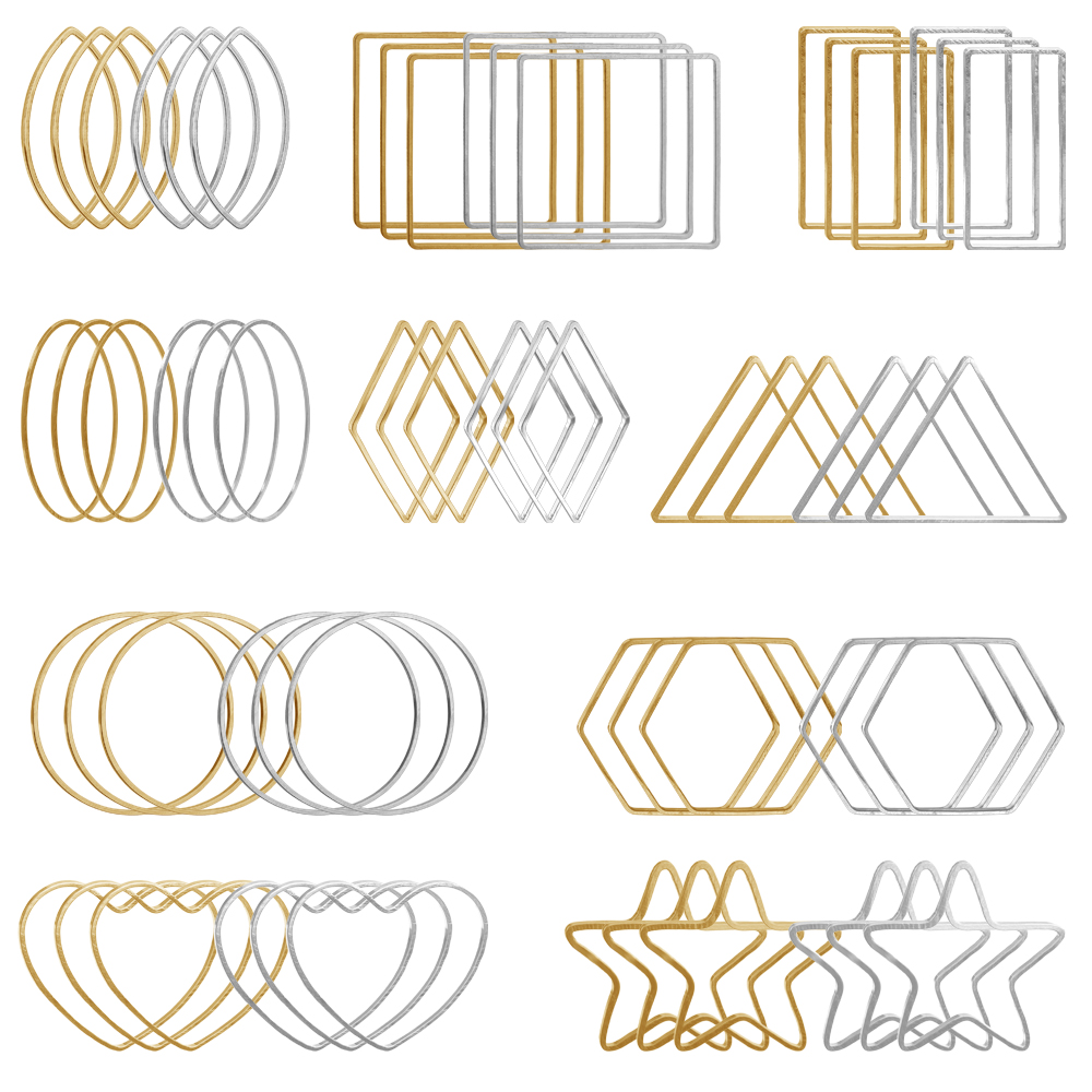 Jewelry Making Silver - 20 pçs ouro prata oco quadro