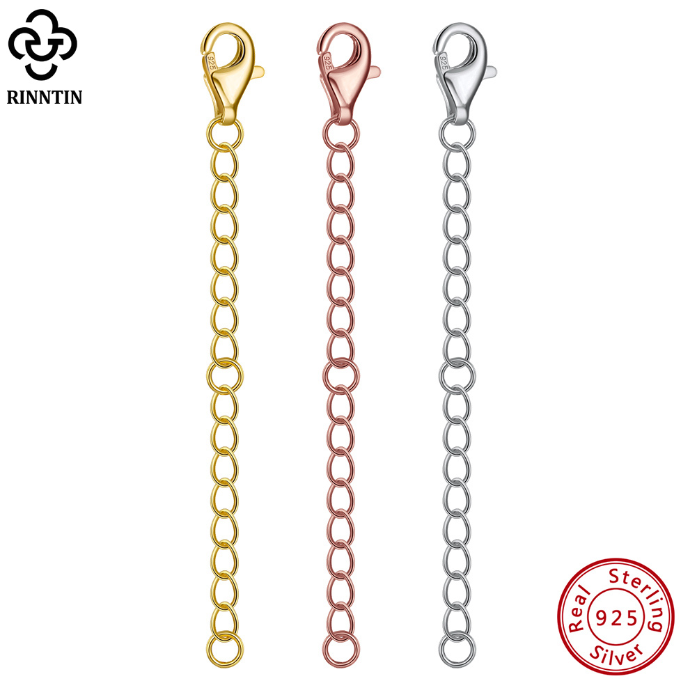 Jewelry Making Singapore - Rinntin-Genuine 925 Sterling Silver Correntes Estendidas,