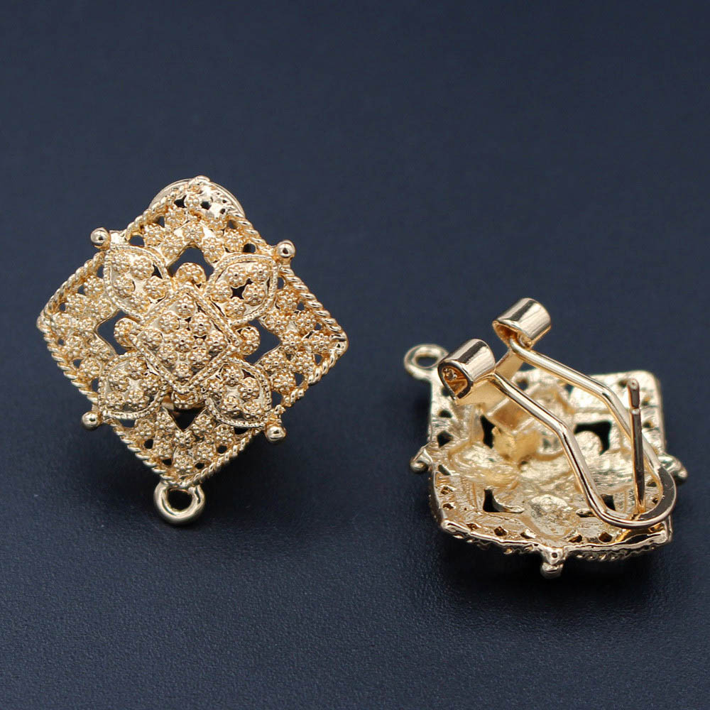 Brincos de ouro Post com Loop  - Jewelry Making Dubai avaliação e preço