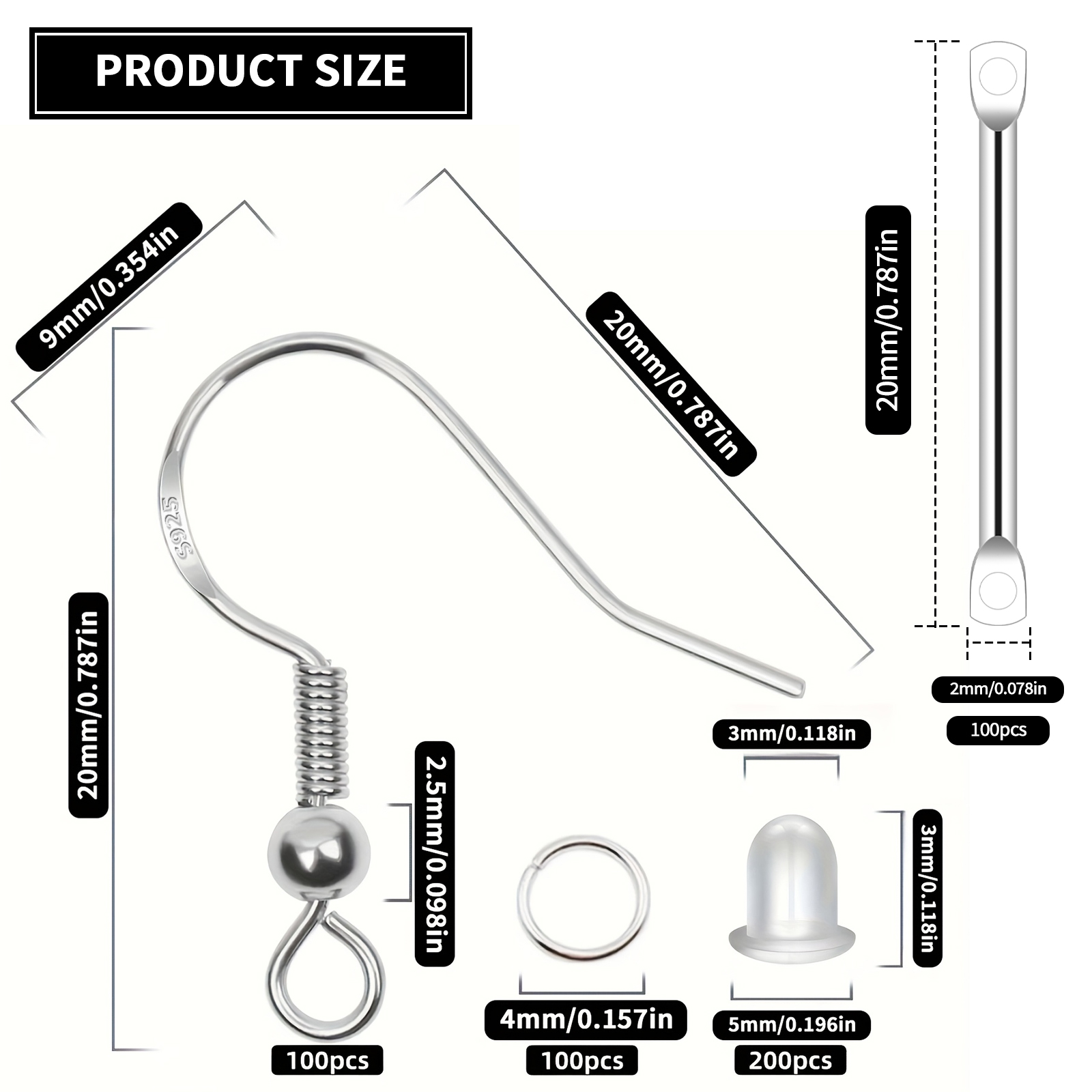 Ganchos de brinco banhados a p - Jewelry Making Silver avaliação e preço