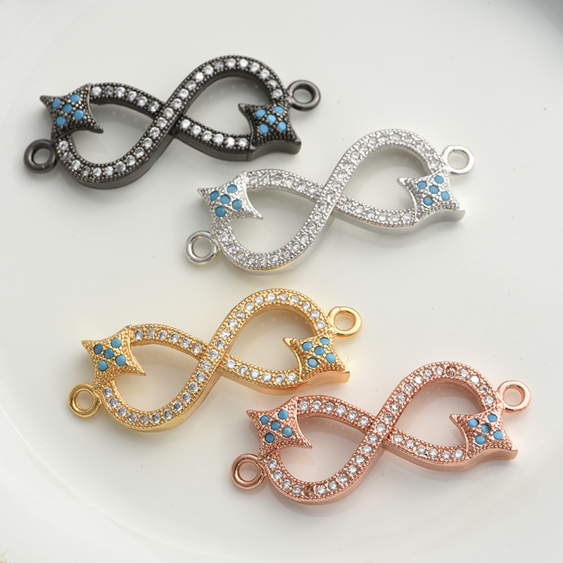 Cobre CZ Infinito Forma 8 cart - Jewelry Making Paris avaliação e preço