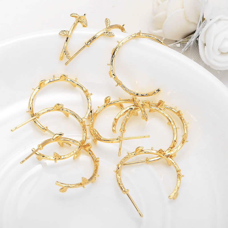18k Gold Color Brass Round Stu - Jewelry Making Set avaliação e preço